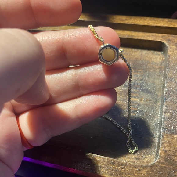 Kendra Scott Mable gold necklace with iridescent / white drusy druzy stone . - Picture 8 of 8